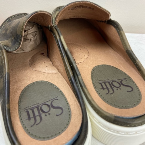 NWOT SOFFT Somers Moc Camo Slip On Sneaker Mules Leather - Picture 2 of 13